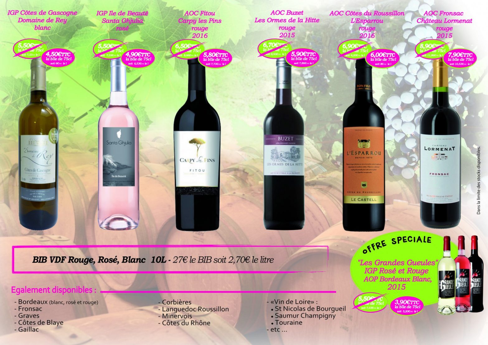 vente de vins CREATIV